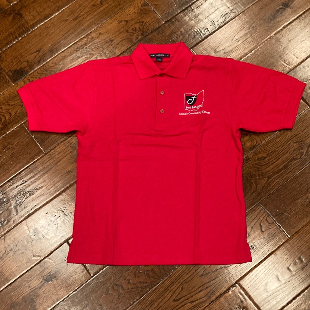 Men’s Port Authority Red Sinclair Community College Shirt Size Small NEW